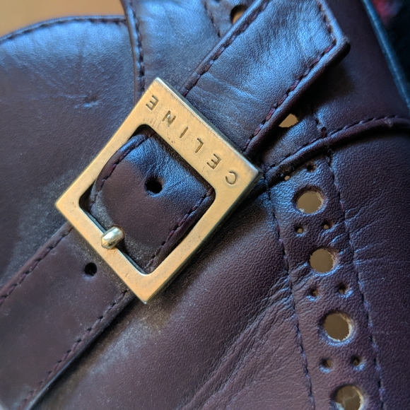 Celine burgundy-brown leather classic pumps/shoes, 2 1/2" heal,size 38 - Picture 11 of 11